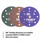 3M 270J 34407 Hookit Flexible Abrasive Disc, Dust Free, P1000, Red, 6 in (7000120196) (125 Pack) - 5