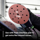 3M 270J 34407 Hookit Flexible Abrasive Disc, Dust Free, P1000, Red, 6 in (7000120196) (125 Pack) - 6