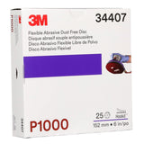 3M 270J 34407 Hookit Flexible Abrasive Disc, Dust Free, P1000, Red, 6 in (7000120196) (125 Pack) - 10