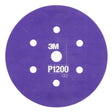 3M 270J 34408 Hookit Flexible Abrasive Disc, Dust Free, P1200, Purple, 6 in, Paint Finishing, Defect Removal, Clear Coat Sanding (7000120197) (125 Pack)