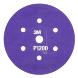 3M 270J 34408 Hookit Flexible Abrasive Disc, Dust Free, P1200, Purple, 6 in, Paint Finishing, Defect Removal, Clear Coat Sanding (7000120197) (125 Pack)