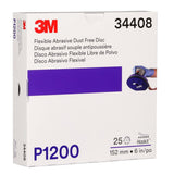 3M 270J 34408 Hookit Flexible Abrasive Disc, Dust Free, P1200, Purple, 6 in, Paint Finishing, Defect Removal, Clear Coat Sanding (7000120197) (125 Pack) - 9