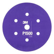 3M 270J 34409 Hookit Flexible Abrasive Disc, Dust Free, P1500, Purple, 6 in (7000120198) (125 Pack)