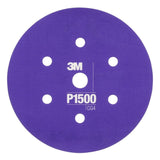 3M 270J 34409 Hookit Flexible Abrasive Disc, Dust Free, P1500, Purple, 6 in (7000120198) (125 Pack)