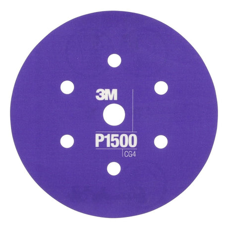 3M 270J 34409 Hookit Flexible Abrasive Disc, Dust Free, P1500, Purple, 6 in (7000120198) (125 Pack)
