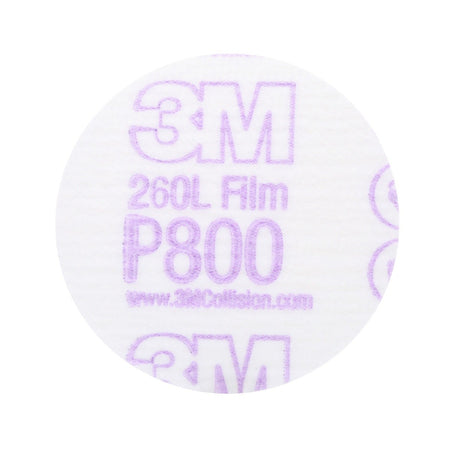 3M 260L 00910 Hookit Finishing Film Abrasive Disc, Aluminum Oxide, P800, White, 3 in (7000120386) (200 Pack)