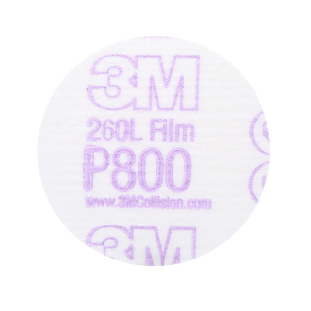 3M 260L 00910 Hookit Finishing Film Abrasive Disc, Aluminum Oxide, P800, White, 3 in (7000120386) (200 Pack)