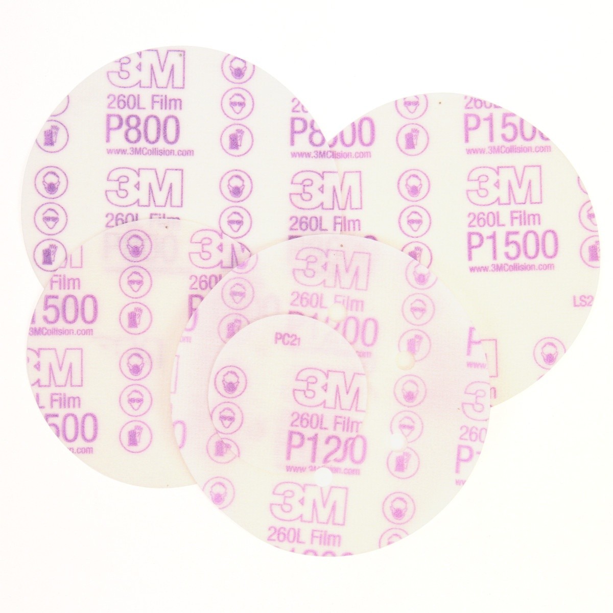 3M 260L 00911 Hookit Finishing Film Abrasive Disc, P600, White, 3 in (7000120387) (200 Pack) - 4