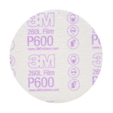 3M 7000120388 Hookit Finishing Film Abrasive Disc 260L, 00955, 5 in, P600 (100 Pack)