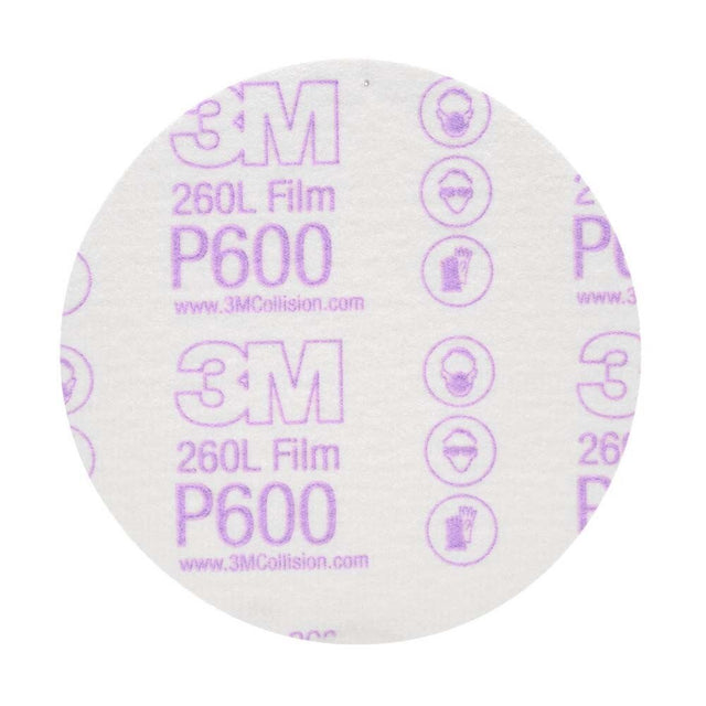 3M 7000120388 Hookit Finishing Film Abrasive Disc 260L, 00955, 5 in, P600 (100 Pack)