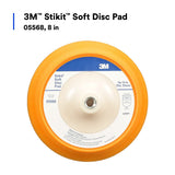 3M 05568 Stikit Soft Abrasive Disc Back up Pad, PSA, Soft Foam, Yellow, 8 in, 5/8 in-11 (7000120406) - 2