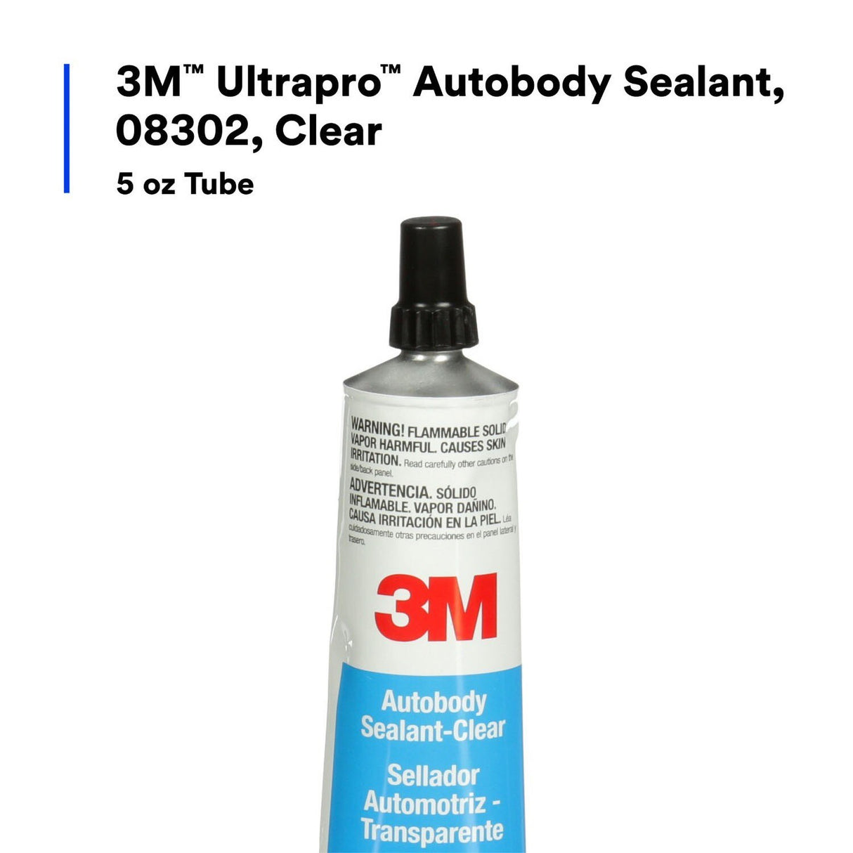 3M Ultrapro Autobody Sealant, Clear, High-Solids, Heavy-Bodied, Fast-Curing, Solvent-Based, 5 oz Tube (08302) (7000120449) (6 Pack) - 5