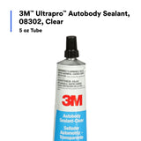 3M Ultrapro Autobody Sealant, Clear, High-Solids, Heavy-Bodied, Fast-Curing, Solvent-Based, 5 oz Tube (08302) (7000120449) (6 Pack) - 5