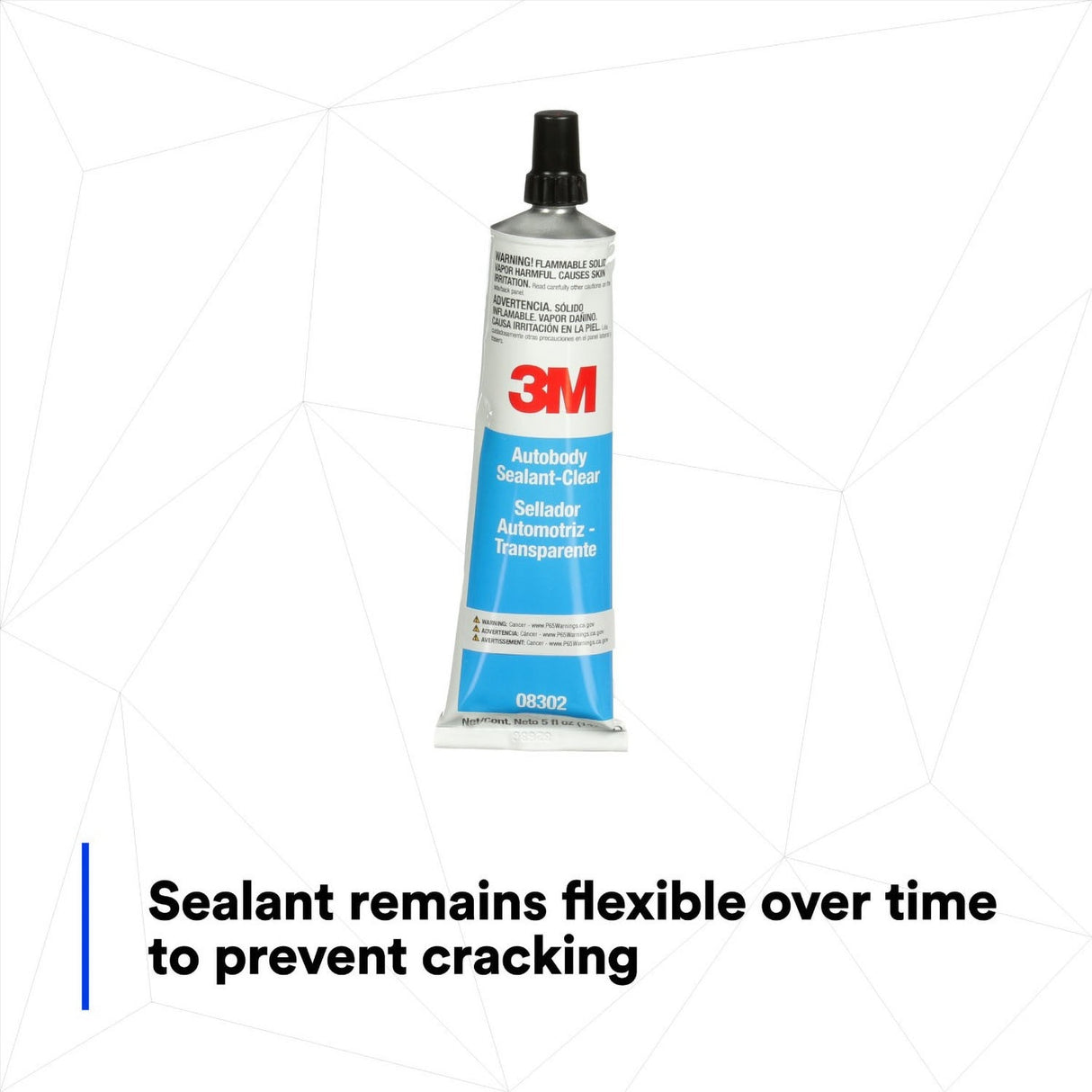 3M Ultrapro Autobody Sealant, Clear, High-Solids, Heavy-Bodied, Fast-Curing, Solvent-Based, 5 oz Tube (08302) (7000120449) (6 Pack) - 6