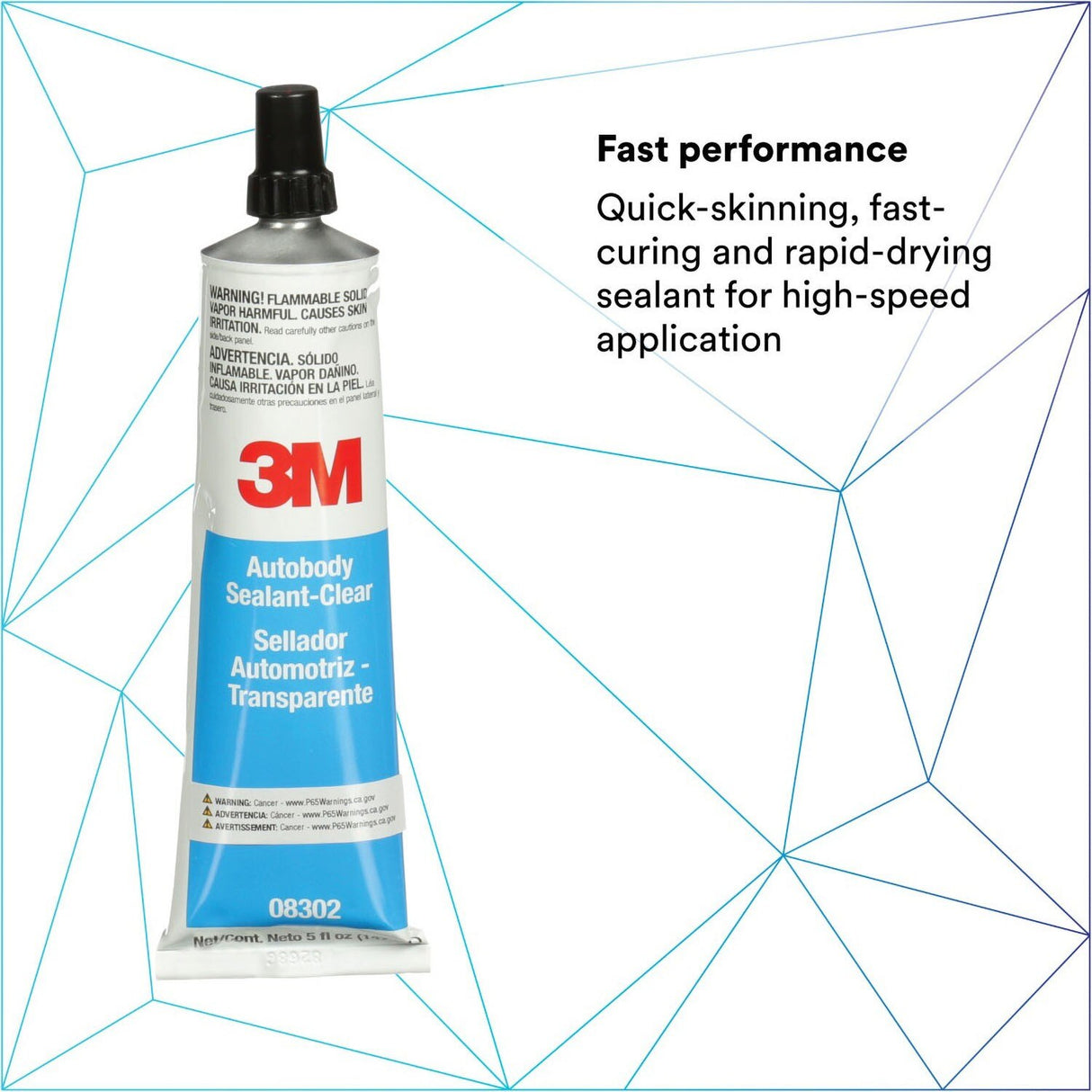 3M Ultrapro Autobody Sealant, Clear, High-Solids, Heavy-Bodied, Fast-Curing, Solvent-Based, 5 oz Tube (08302) (7000120449) (6 Pack) - 10