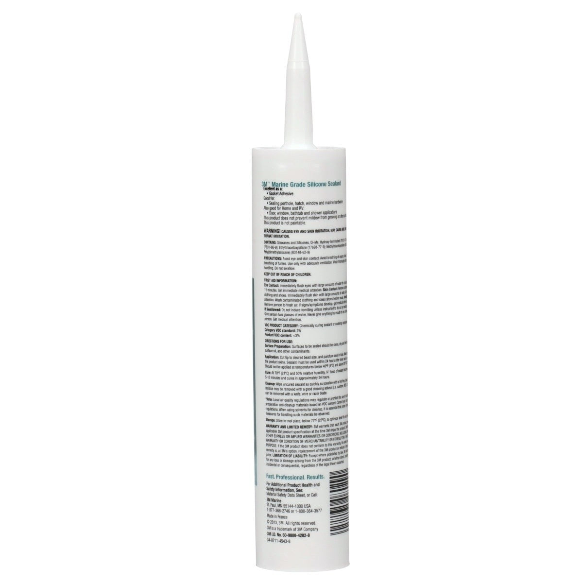 3M MG Sil Marine Grade Silicone Sealant, Clear, 304 mL Cartridge, 10.3 fl oz (08029) (7000120477) (12 Pack) - 3