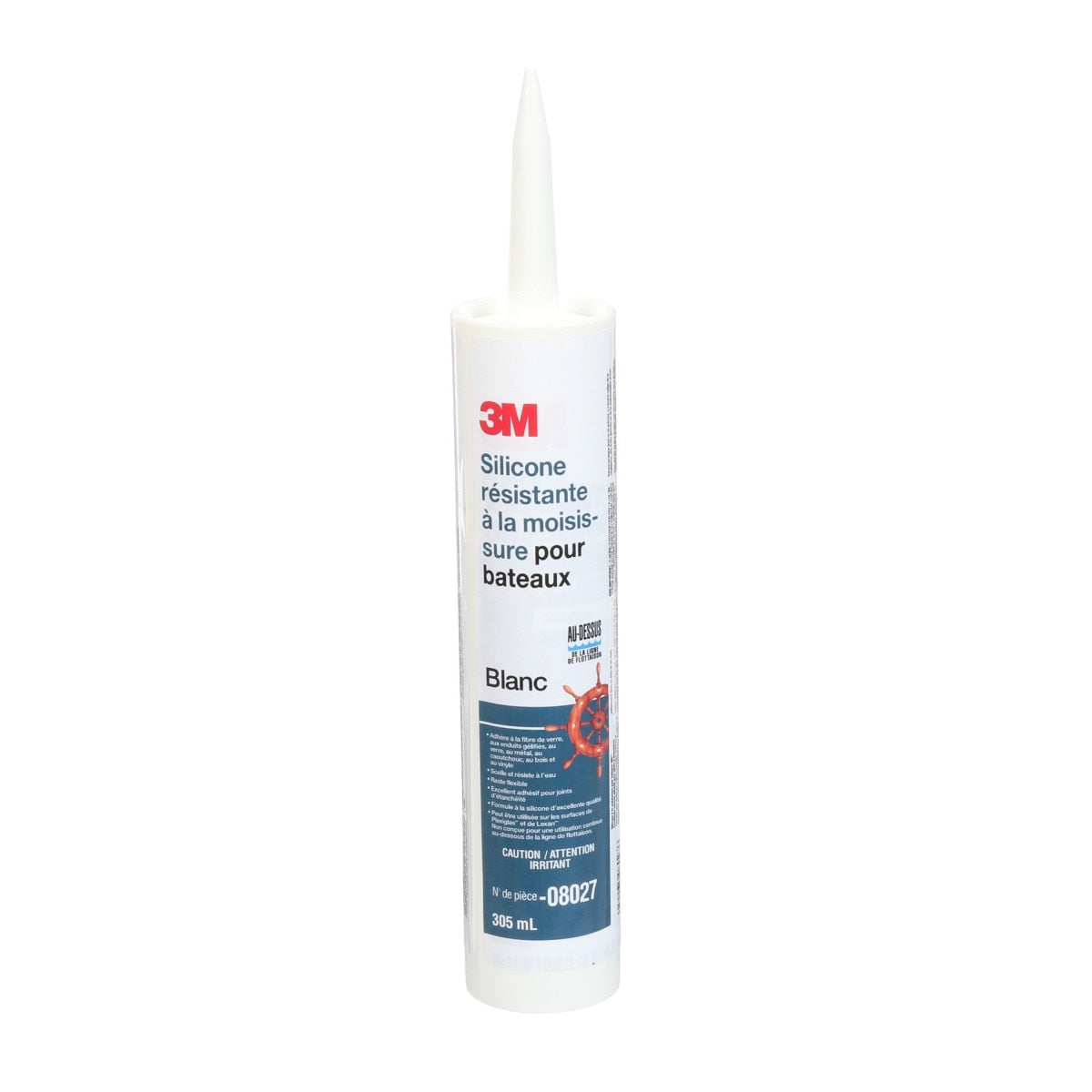 3M MG Sil Marine Grade Silicone Sealant, Clear, 3 fl oz Tube, Above Waterline (08019) (7000120480) (6 Pack) - 6
