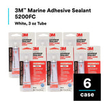 3M 5200FC Marine Adhesive Sealant Fast Cure, White, 3 fl oz Tube, Above/Below Waterline (5220) (7000120490) (6 Pack) - 8
