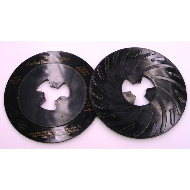 3M 80515 Disc Pad Face Plate Ribbed, 7 in Hard Black (7000120514) (10 Pack)