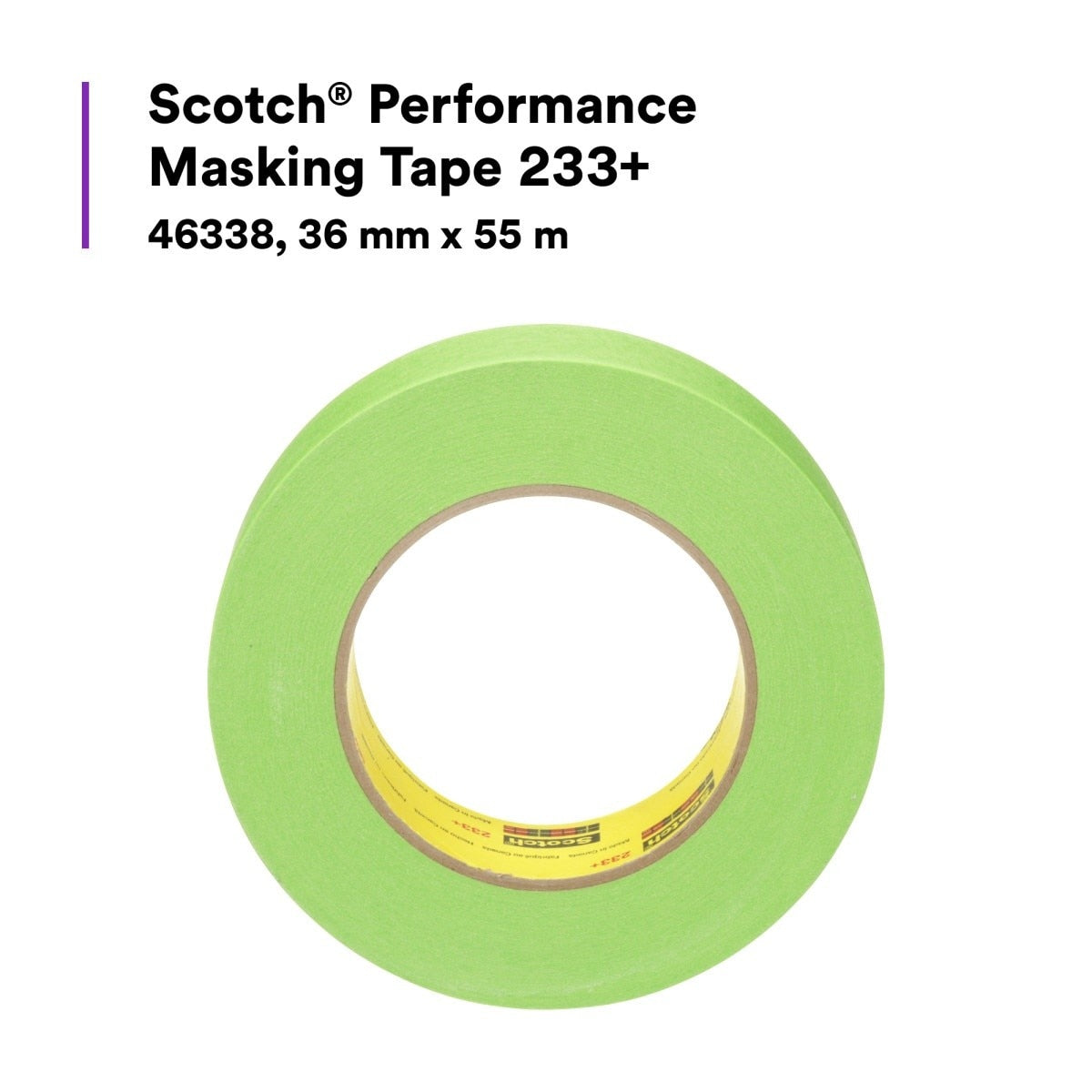 3M 233+ Scotch Performance Green Masking Tape, 36 mm x 55 m (46338) (7000120534) (24 Pack) - 6