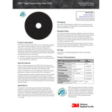 3M 7300 High Productivity Pad Floor Stripping Pad, Extra Coarse, Black, 19 in (7000120568) (5 Pack) - 2
