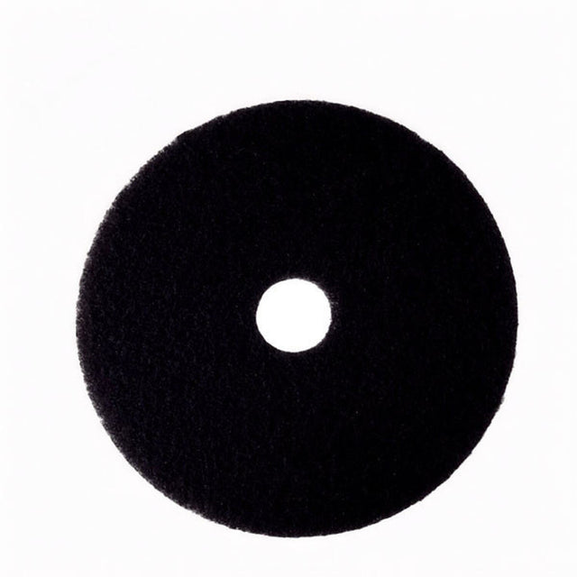 3M 7200 Black Stripper Floor Pad, 14 in, Center Hole, Non-woven Nylon/Polyester, Low Speed 175-600 RPM (7000120627) (5 Pack)