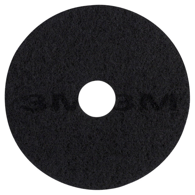 3M 7200 Black Stripper Pad 18 in x 3/4 in Center Hole 175-600 RPM for Floor Finish Stripping (7000120630) (5 Pack)