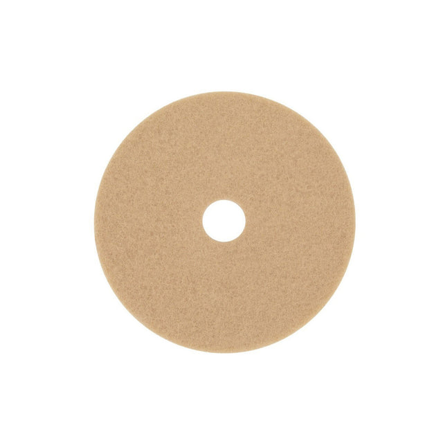 3M 48011056079 Tan Burnish Pad, Fine, Tan, 21 in, Center Hole, 1500-3000 RPM (7000120649) (5 Pack)