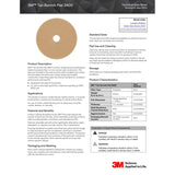 3M 48011056079 Tan Burnish Pad, Fine, Tan, 21 in, Center Hole, 1500-3000 RPM (7000120649) (5 Pack) - 2