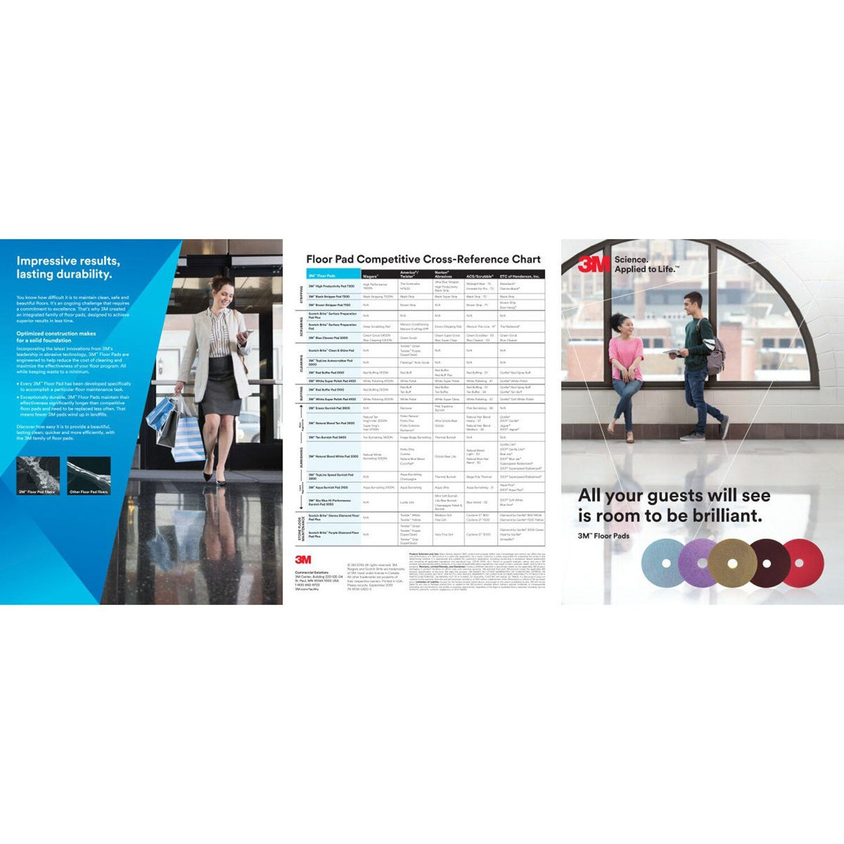 3M 48011056079 Tan Burnish Pad, Fine, Tan, 21 in, Center Hole, 1500-3000 RPM (7000120649) (5 Pack) - 4