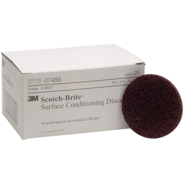 3M SC-DH 7456 Scotch-Brite Surface Conditioning Disc, 0, A/O Medium, 3 in x NH (7000120659) (100 Pack)