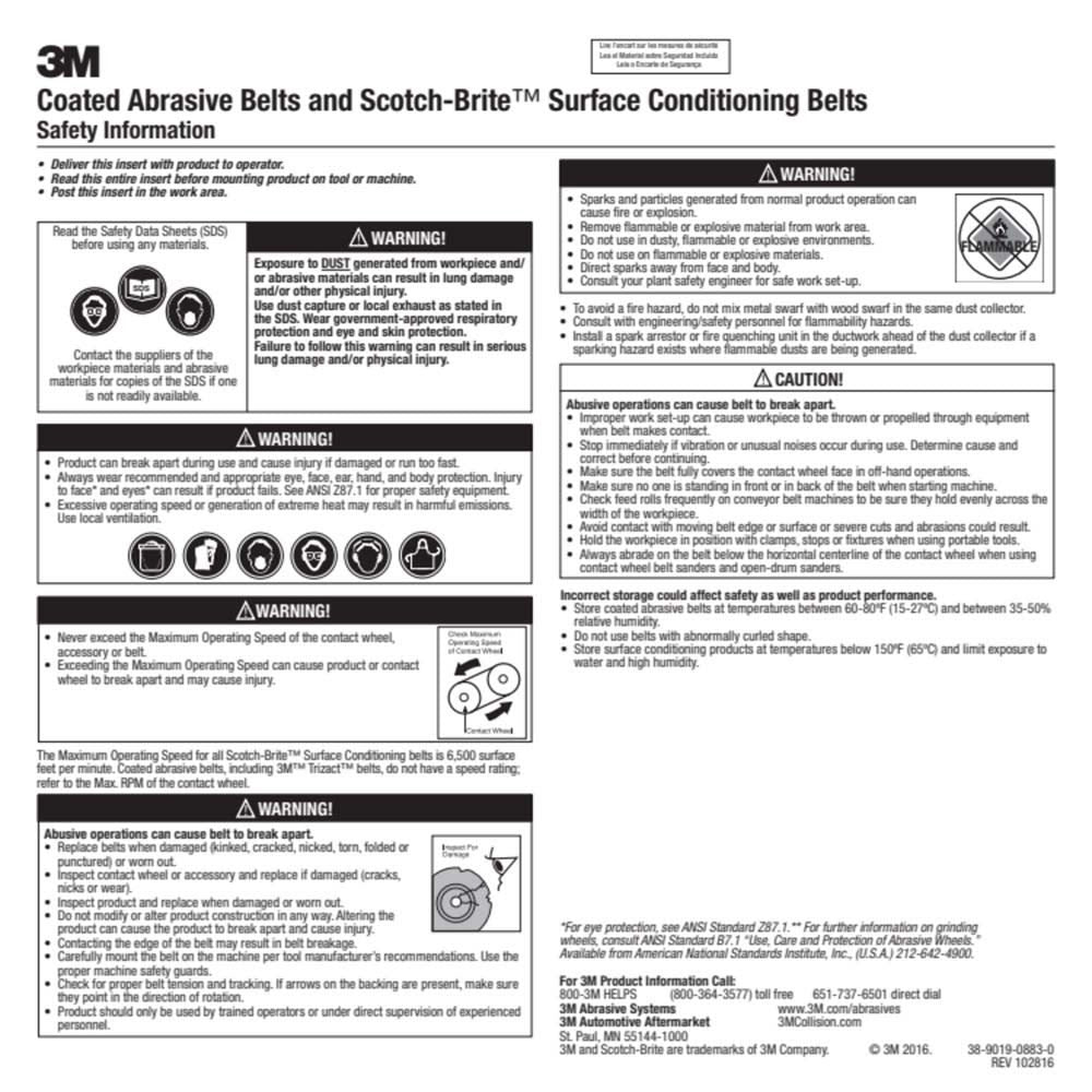 3M SC-BS Scotch-Brite Surface Conditioning Scrim Backed Belt, A/O Very Fine, 3/8 in x 13 in (7000120694) (20 Pack) - 6