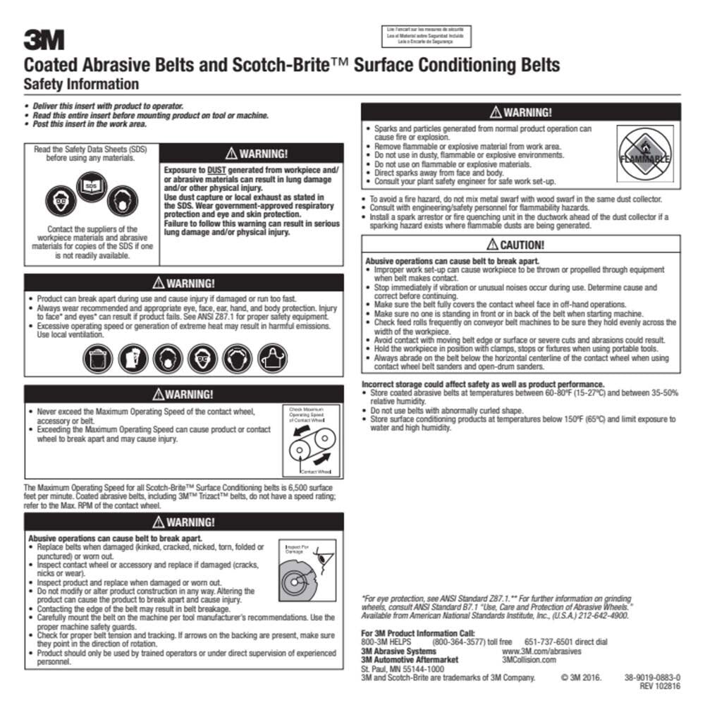 3M 7000120694 Scotch-Brite Surface Conditioning Scrim Backed Belt, SC-BS, A/O Very Fine, 3/8 in x 13 in (20 Pack) - 6