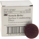 3M SC-DH 7457 Scotch-Brite Surface Conditioning Disc, 0, A/O Medium, 2 in x NH (7000120822) (100 Pack) - 2