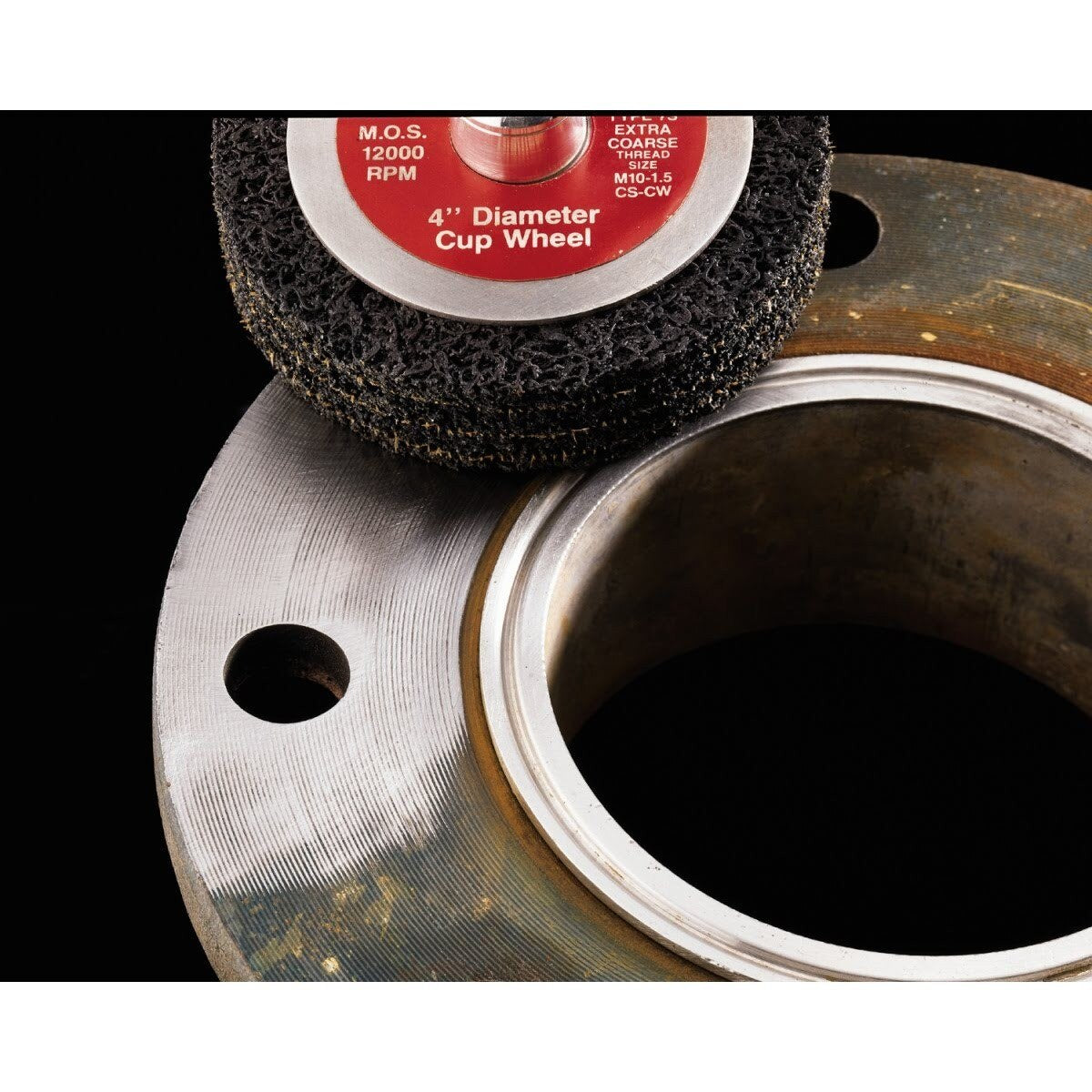 3M Scotch-Brite Clean and Strip Unitized Wheel, CS-UW, Silicon Carbide, 7S Extra Coarse, Black, 4 in x 1 in x 1/4 in, 10000 rpm (7000120868) (5 Pack) - 3