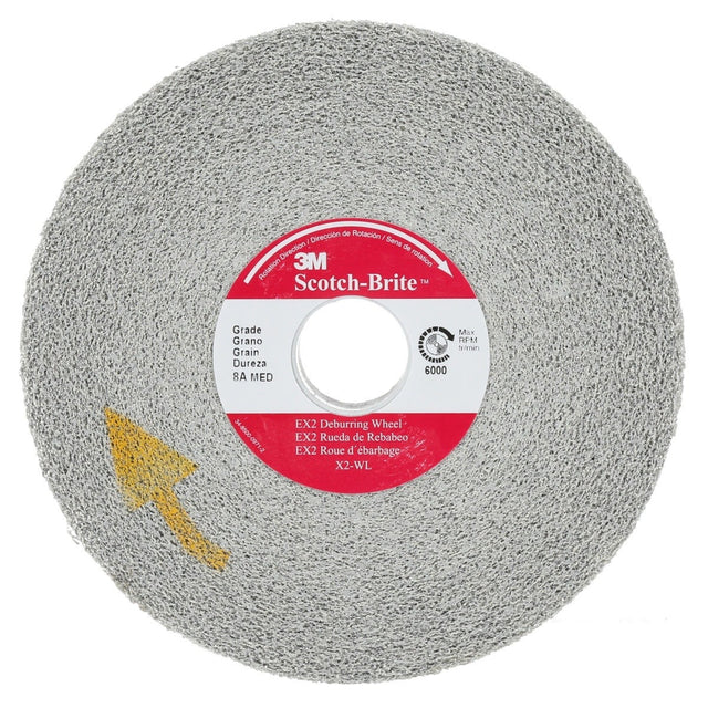 3M X2-WL Scotch-Brite EX2 Deburring Wheel, 8A Medium, 6 in x 1/2 in x 1 in (7000120914) (4 Pack)