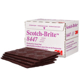 3M HP-HP 8447 Scotch-Brite Production Hand Pad, Aluminum Oxide Very Fine, Maroon, 6 in x 9 in (7000120942) (60 Pack) - 3