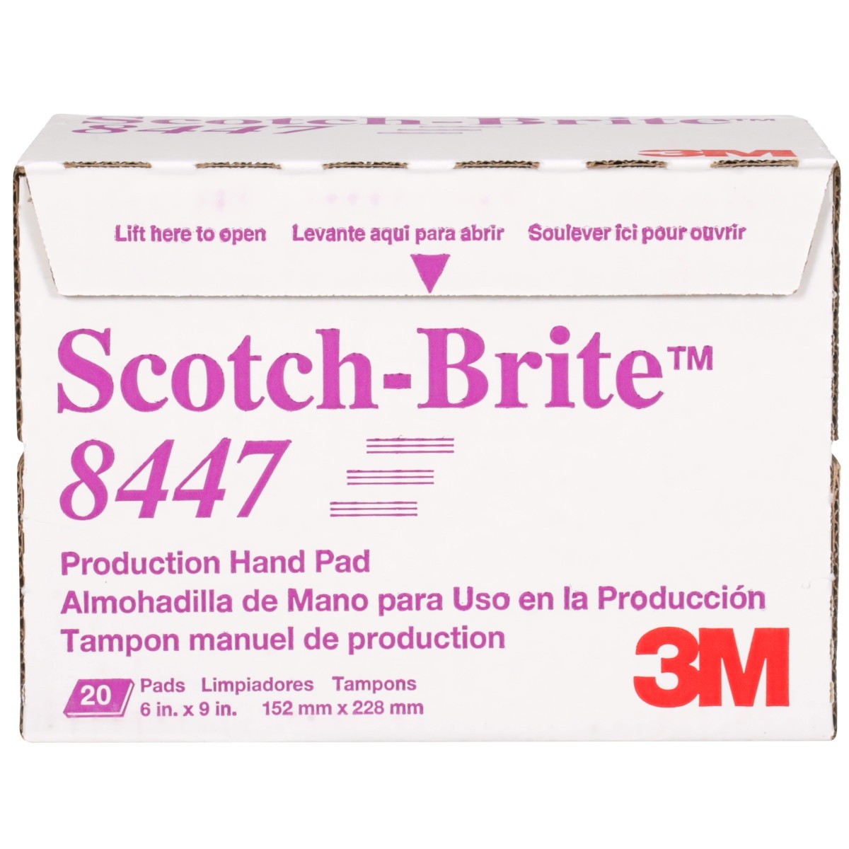3M HP-HP 8447 Scotch-Brite Production Hand Pad, Aluminum Oxide Very Fine, Maroon, 6 in x 9 in (7000120942) (60 Pack) - 7