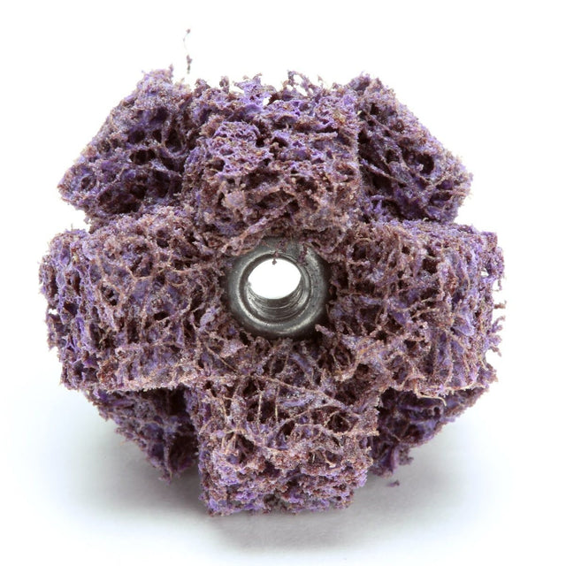 3M BF-XB Scotch-Brite Cross Buff, Aluminum Oxide Medium, Purple, 1 in x 3/8 in, 2 Ply, 8-32 Eyelet (7000121119) (100 Pack)