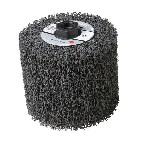 3M CF-MF Scotch-Brite Match and Finish Flap Brush - 5A Extra Coarse Aluminum Oxide - Metal Finishing Brush for Inline Sanders - Quick Change Threaded Attachment - 4.5" x 4" x 5/8-11 Thread (7000121169)