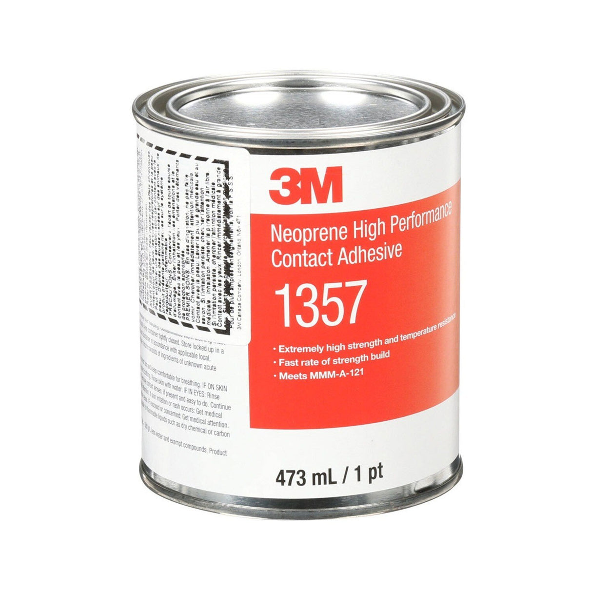 3M 1357 Neoprene High Performance Contact Adhesive, Gray-Green, 1 Pint Can (7000121201) (Case of 12) (12 Pack) - 2