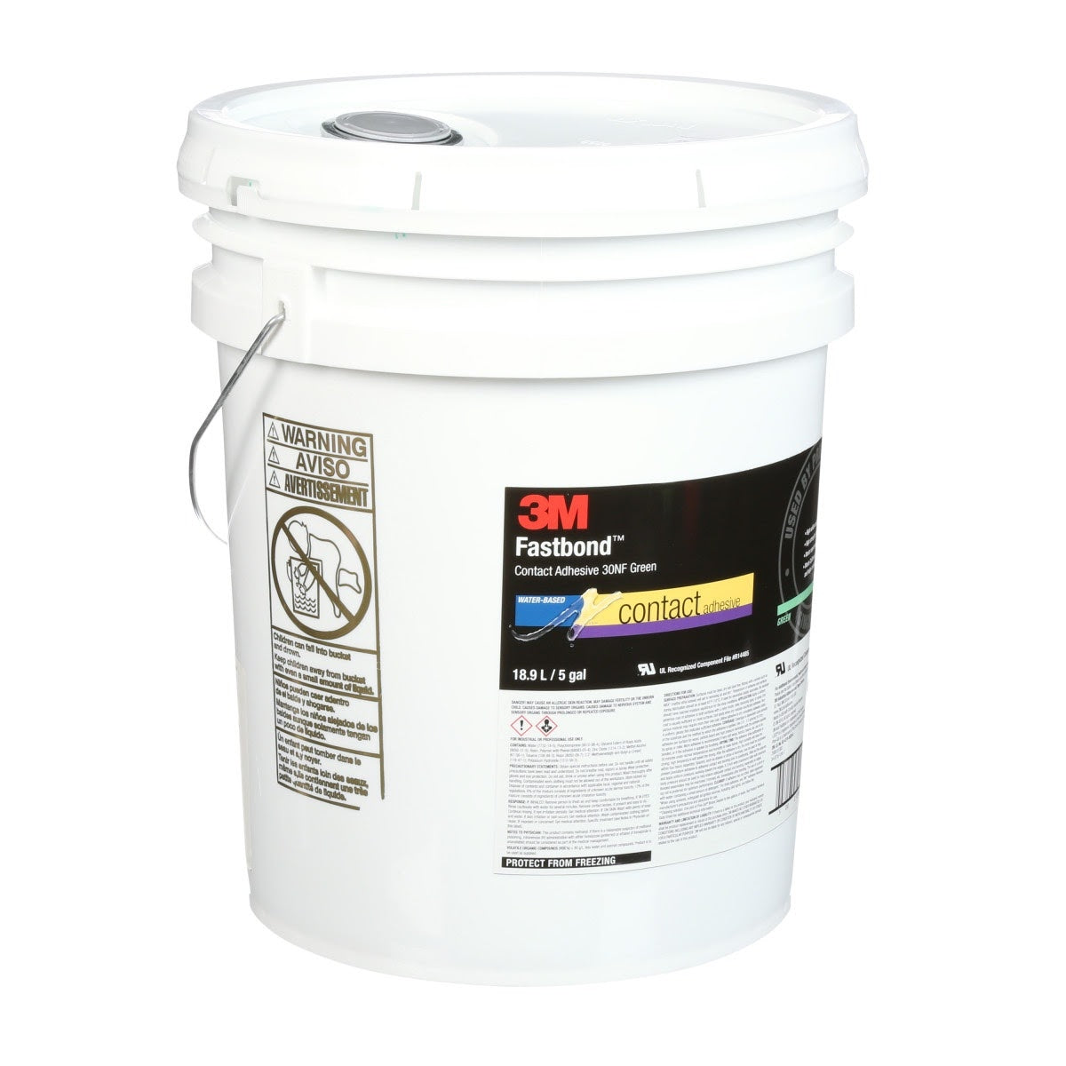 3M 30NF 21187 Fastbond Contact Adhesive, Green, 5 Gallon (7000121383) - 2