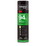 3M 94ET Hi-Strength Spray Adhesive, Low VOC <20%, Clear, 24 fl oz (Net Wt 19.75 oz), Wood, Metal, Rubber, Laminate, Carpet, Flooring, Foam, Fabric, Glass, Plastic (7000121417) (12 Pack)