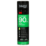 3M 90 Hi-Strength 90 CA Spray Adhesive Low VOC Clear 24 fl oz Can Net Wt 19 oz (7000121418) (12 Pack)