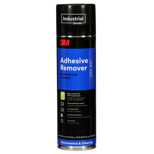 3M ADH REMOVER Adhesive Remover Low VOC 20 Percent Aerosol Can, Transparent, 24 fl oz, Net Wt 18.7 oz (7000121420) (12 Pack)