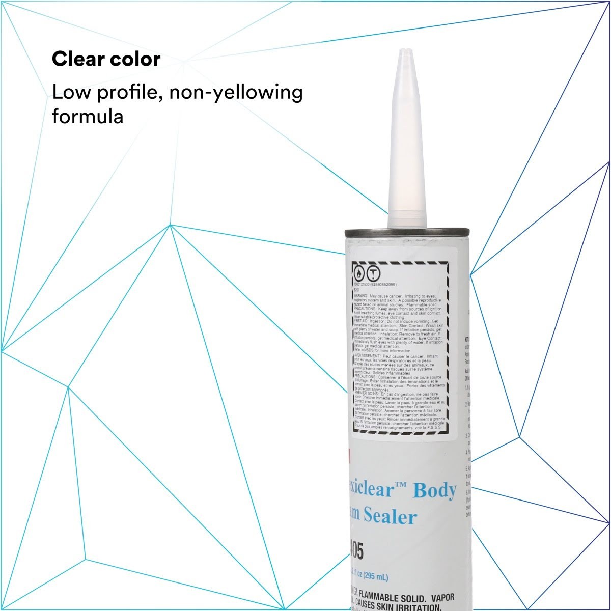 3M Flexiclear Body Seam Sealer, Transparent, 10 fl oz Cartridge (08405) (7000121530) (12 Pack) - 6