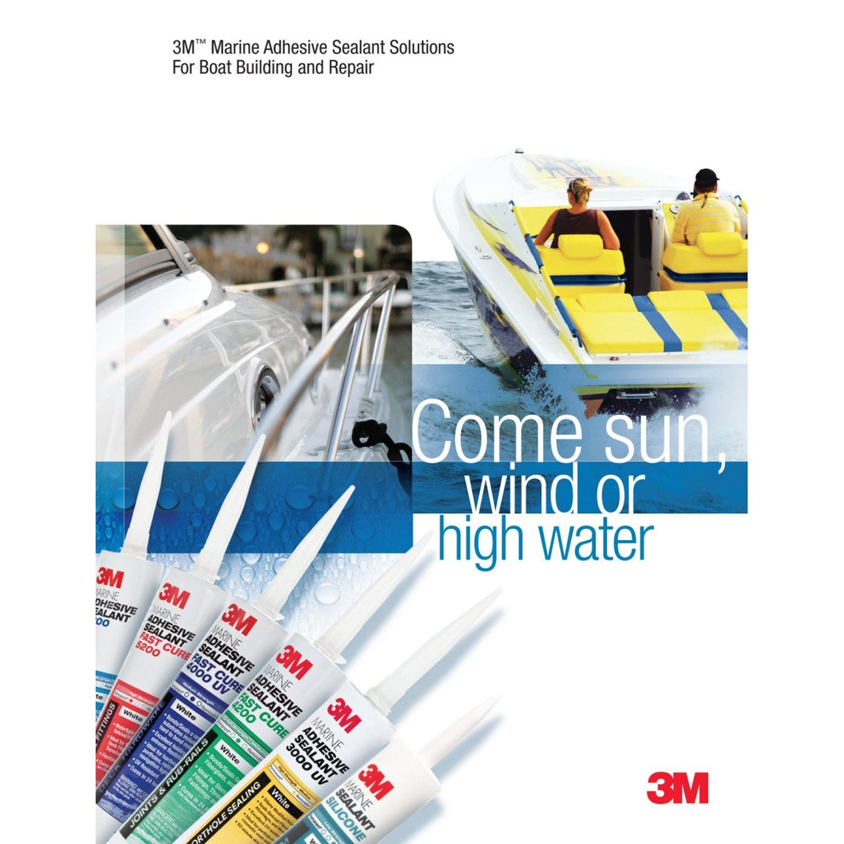 3M 4000 UV Marine Adhesive Sealant White 3 fl oz Tube (5280) (7000121531) (6 Pack) - 7