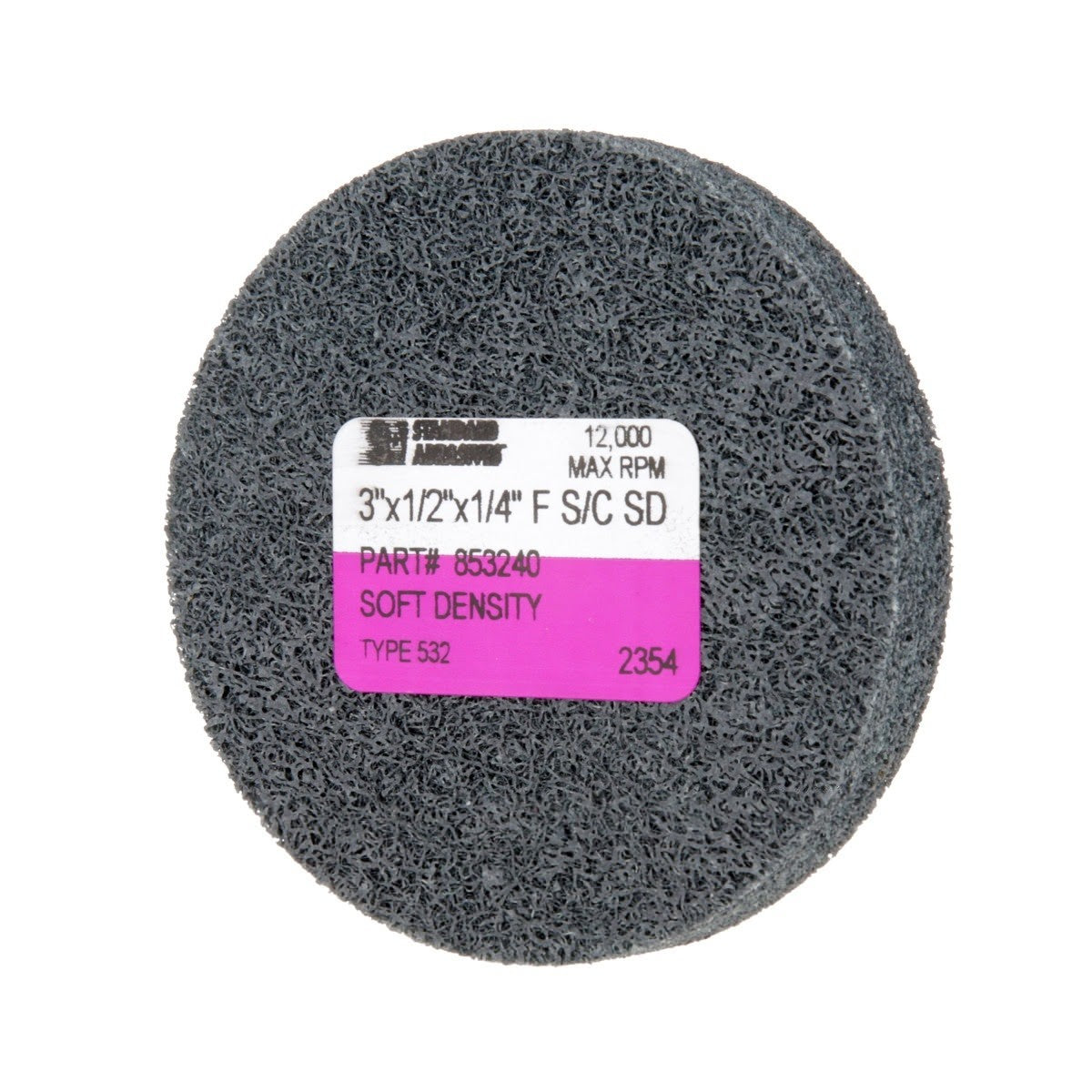 3M 853240 Standard Abrasives S/C Unitized Wheel, 532 3 in x 1/2 in x 1/4 in (7000121887) (10 Pack) - 3
