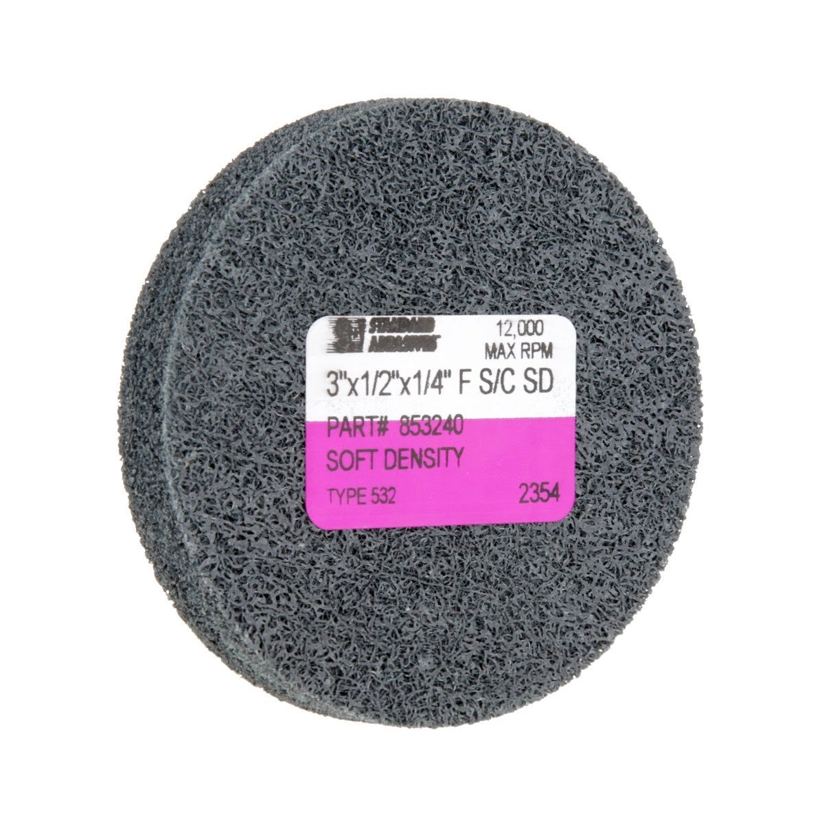 3M 853240 Standard Abrasives S/C Unitized Wheel, 532 3 in x 1/2 in x 1/4 in (7000121887) (10 Pack) - 4