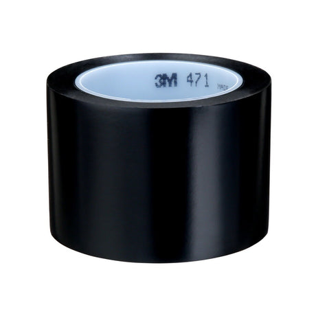 3M 471 Vinyl Tape, Black, 3 in x 36 yd, 5.2 mil (7000122475) (12 Pack)